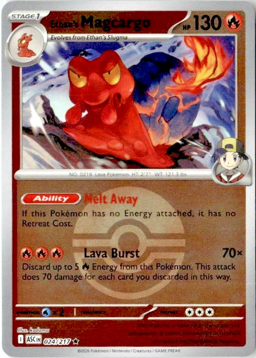Ethan's Magcargo - 024/217 (Poke Ball) - ME: Ascended Heroes (ASC) by SAFAQATI on MYNTED