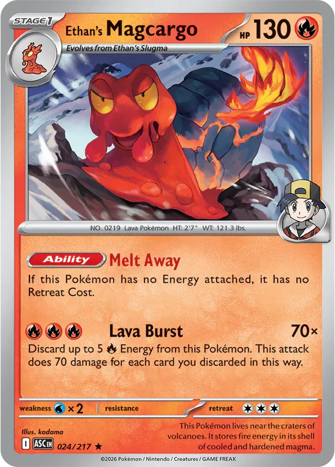 Ethan's Magcargo (Holo) Ascended Heroes Rare 024/217 by Shark Pop Culture on MYNTED