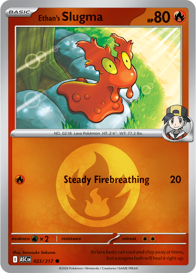 Ethan's Slugma (Energy Symbol Pattern) 023/217 Reverse Holo | Mega Evolution – Ascended Heroes by Worth the XP on MYNTED