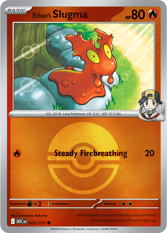 Ethan's Slugma (Poke Ball) 023/217 Reverse Holo | Mega Evolution – Ascended Heroes by Worth the XP on MYNTED