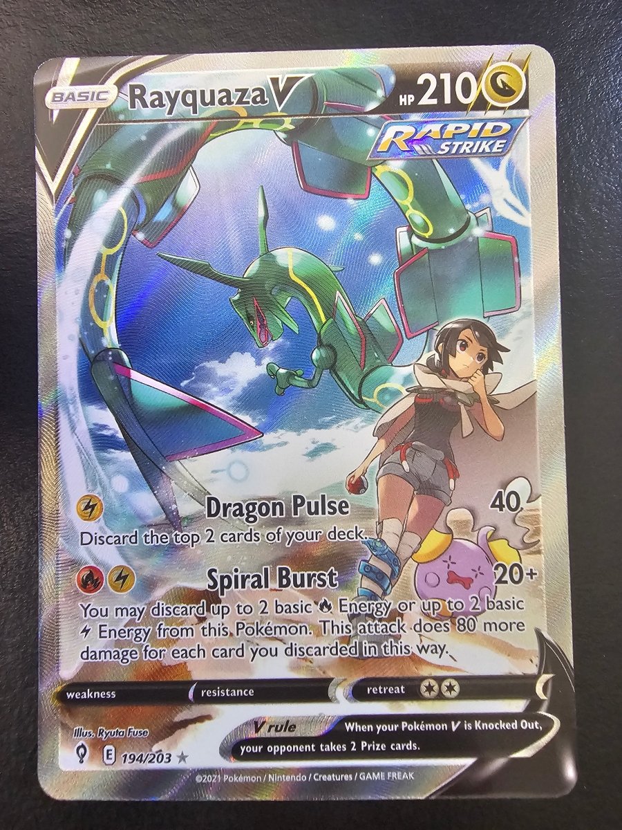 Evolving Skies Rayquaza V 194/203 by PlayVault on MYNTED