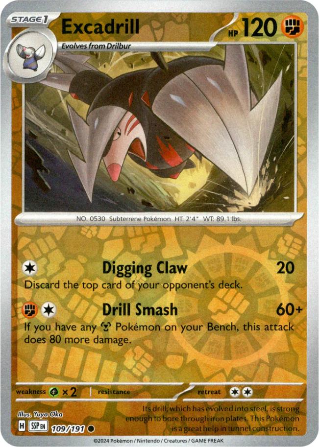 Excadrill [Reverse Holo] 109 Pokemon Surging Sparks by Moe‘s Vault on MYNTED