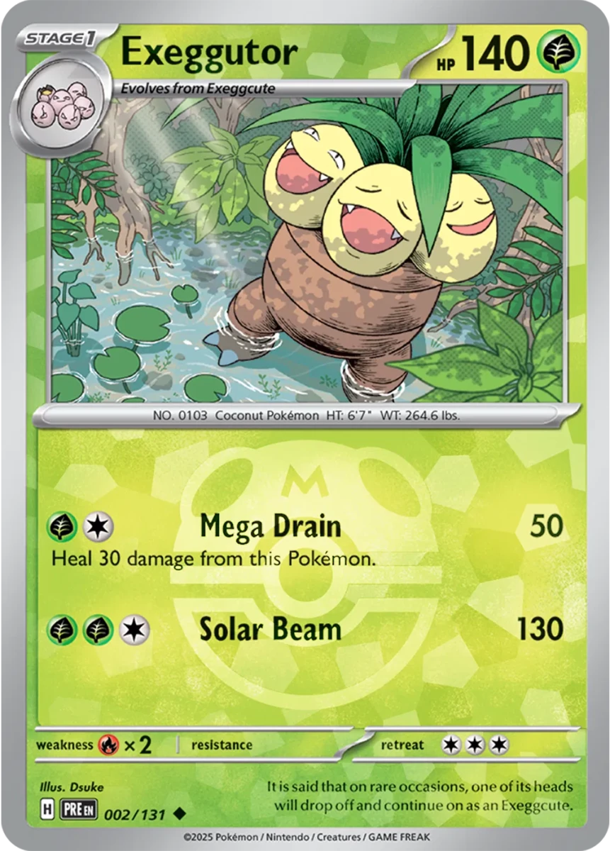 Exeggutor (Master Ball Pattern) Prismatic Evolutions Uncommon 002/131 by PokeGrails on MYNTED