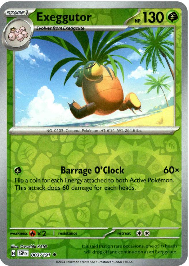 Exeggutor [Reverse Holo] 3 Pokemon Surging Sparks by Moe‘s Vault on MYNTED