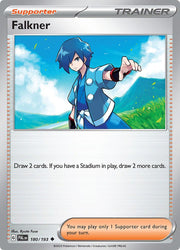 Falkner 180/193 Reverse Holo Trainer Supporter · Paldea Evolved (PAL) by PokeMarsi on MYNTED