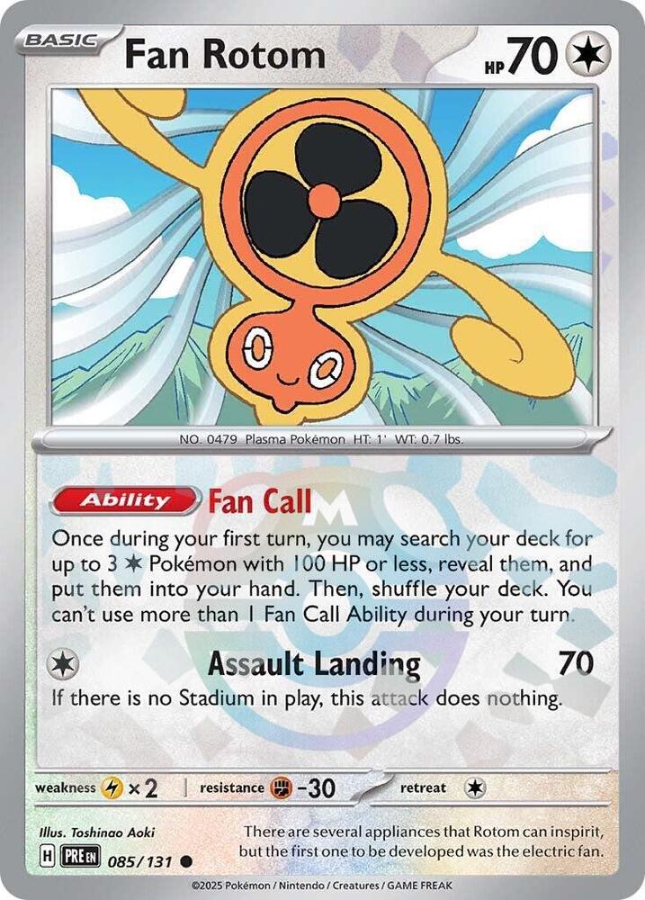 Fan Rotom - 085/131 (Master Ball Pattern) - SV: Prismatic Evolutions (PRE) by SAFAQATI on MYNTED