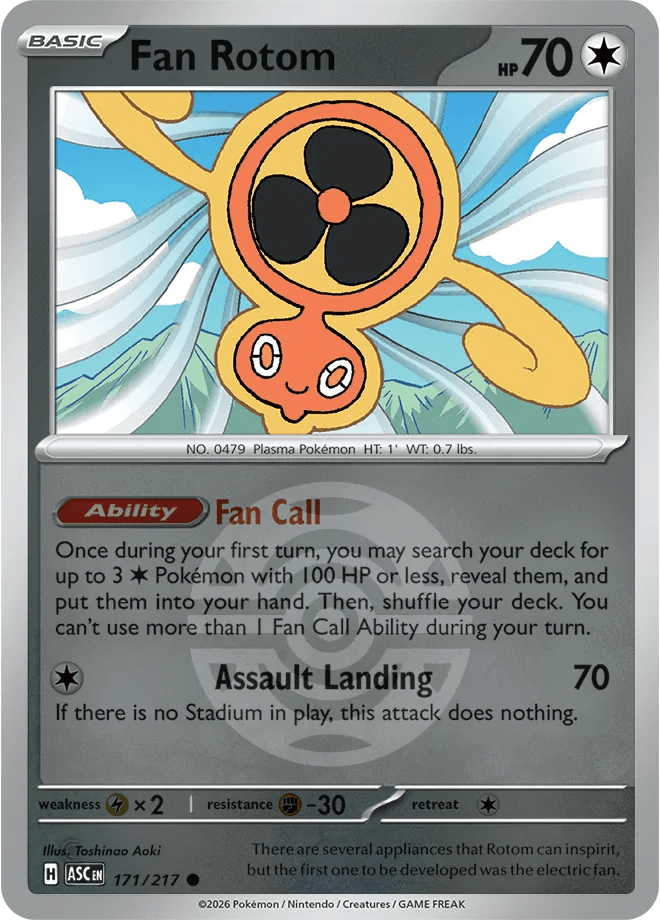 Fan Rotom (Dusk Ball) Ascended Heroes Common • 171/217 Reverse Holofoil by Shark Pop Culture on MYNTED