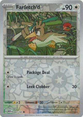 Farfetch'd SV: 151 Common • 083/165 Reverse Holofoil by Shark Pop Culture on MYNTED