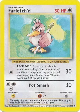 Farfetch'd - 27/102 - Base Set (Unlimited)