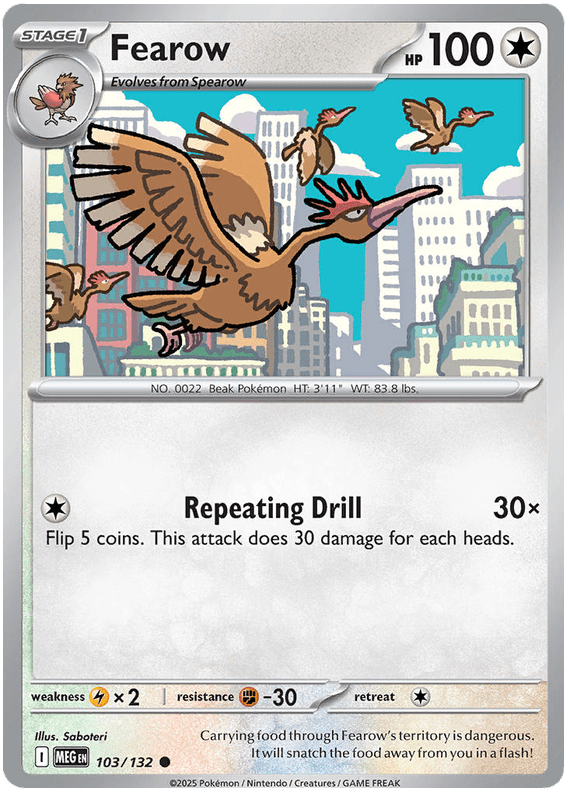 Fearow 103/132 Common | Mega Evolution by Worth the XP on MYNTED