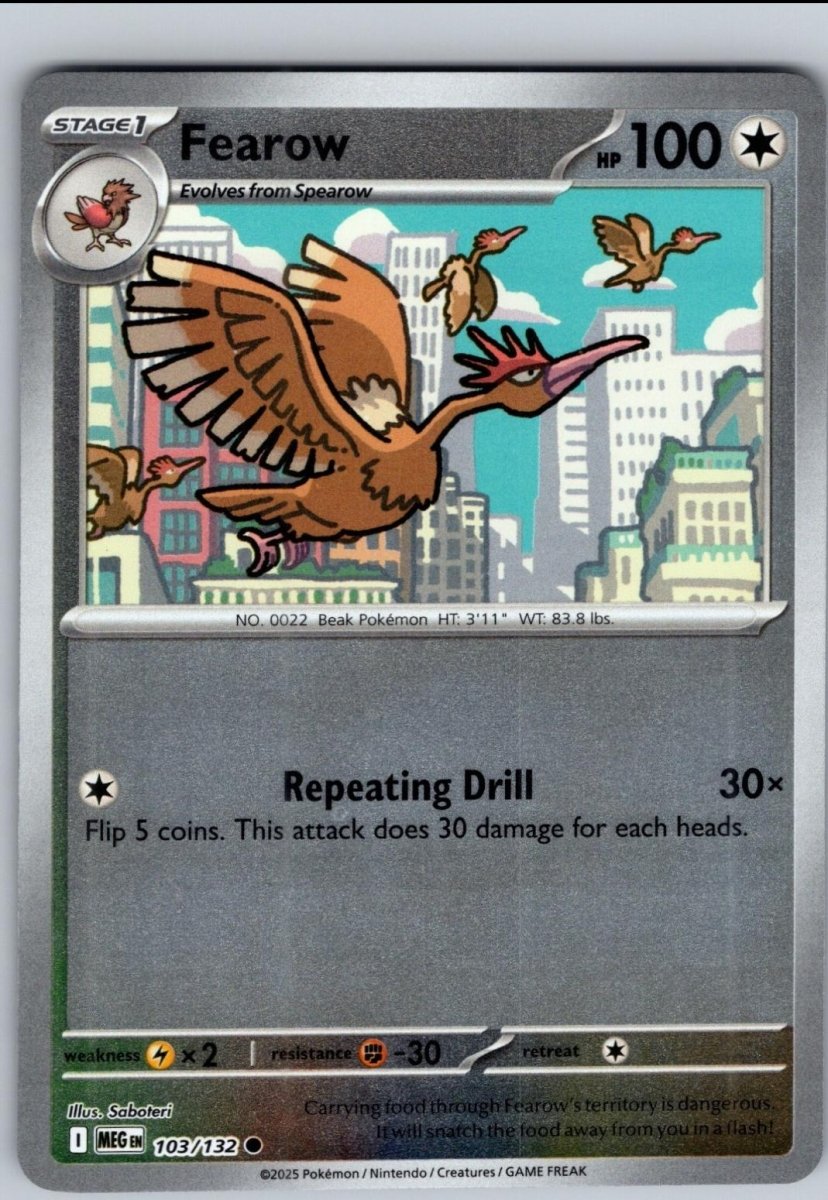 Fearow [Reverse Holo] 103 Pokemon Mega Evolution by Moe‘s Vault on MYNTED