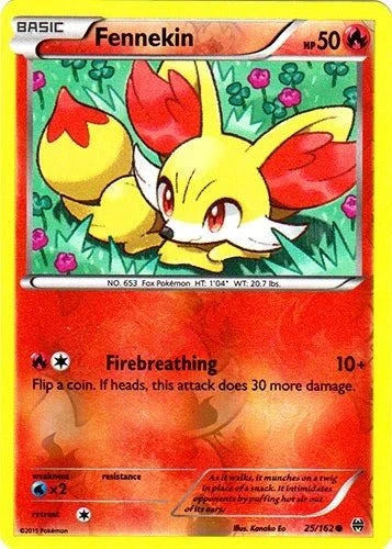 Fennekin - 25/162 - Common - Reverse Holo LP BREAKThrough by The Greatest on MYNTED