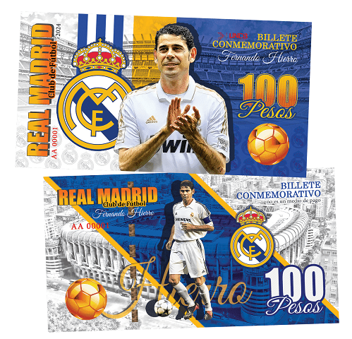 Fernando Hierro 100 Pesos UNCB banknote by UNCB on MYNTED