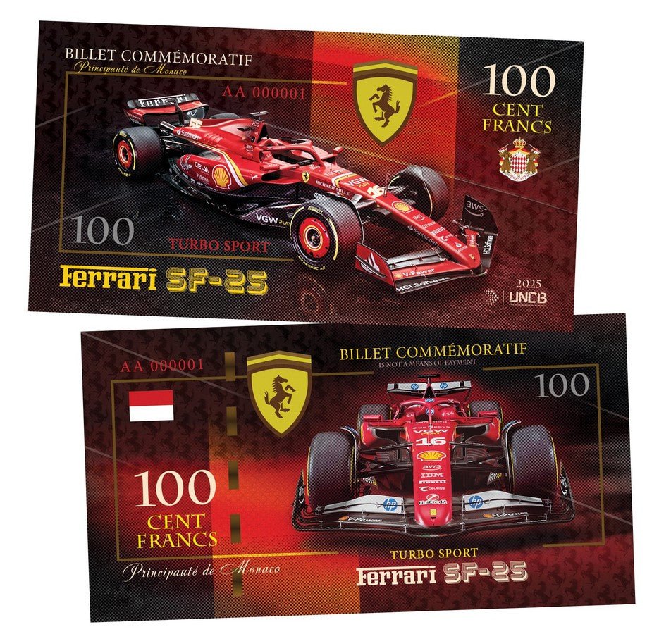 Ferrari SF - 25 100 Francs UNCB banknote by UNCB on MYNTED
