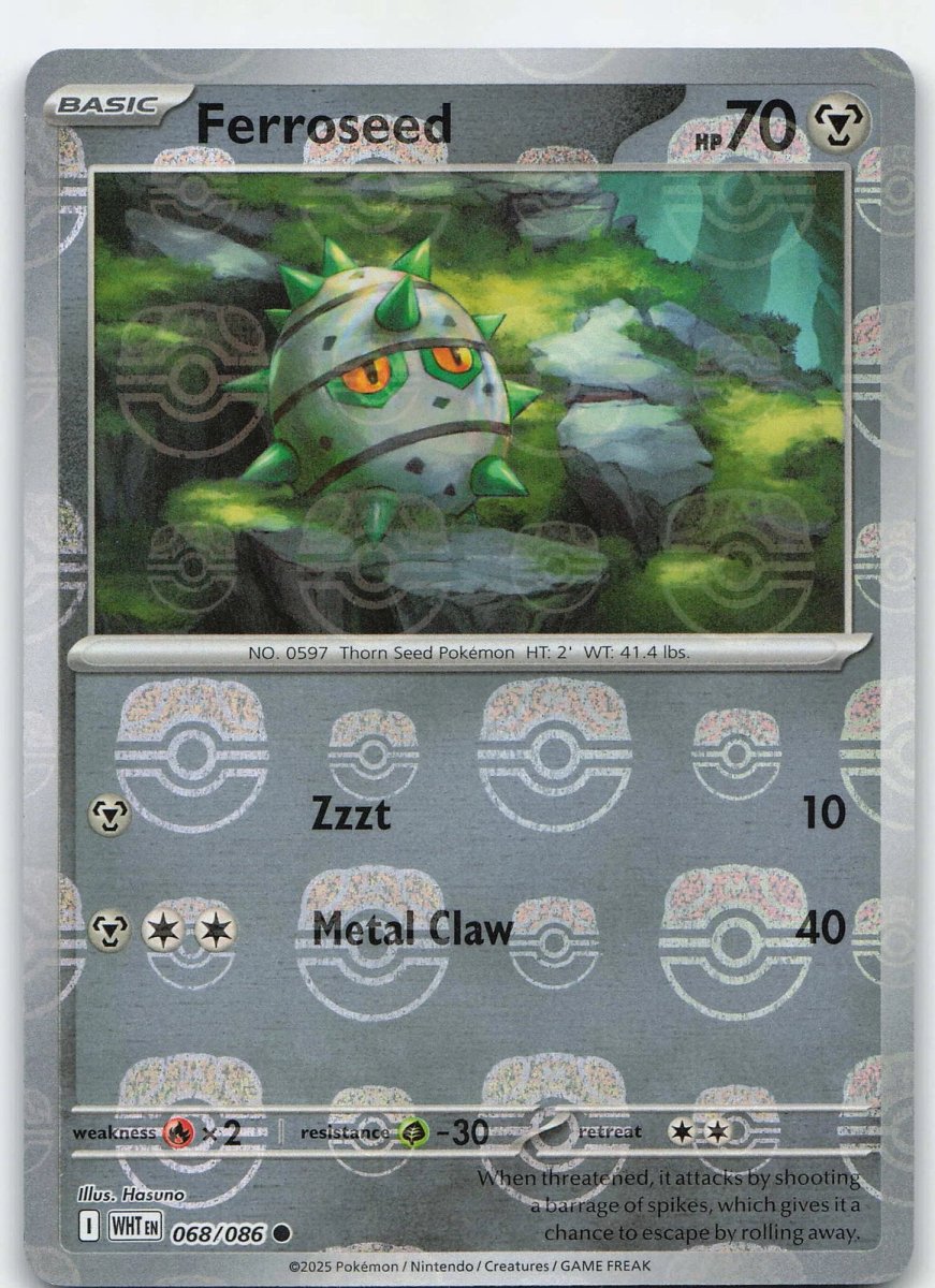 Ferroseed - 068/086 (Master Ball Pattern) - SV: White Flare (WHT) by SAFAQATI on MYNTED