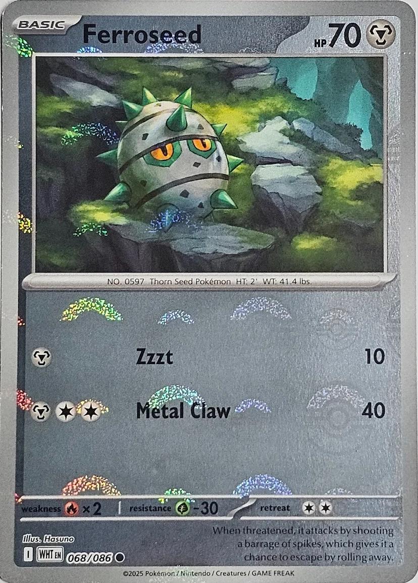 Ferroseed - 068/086 (Poke Ball Pattern) - SV: White Flare (WHT) by SAFAQATI on MYNTED
