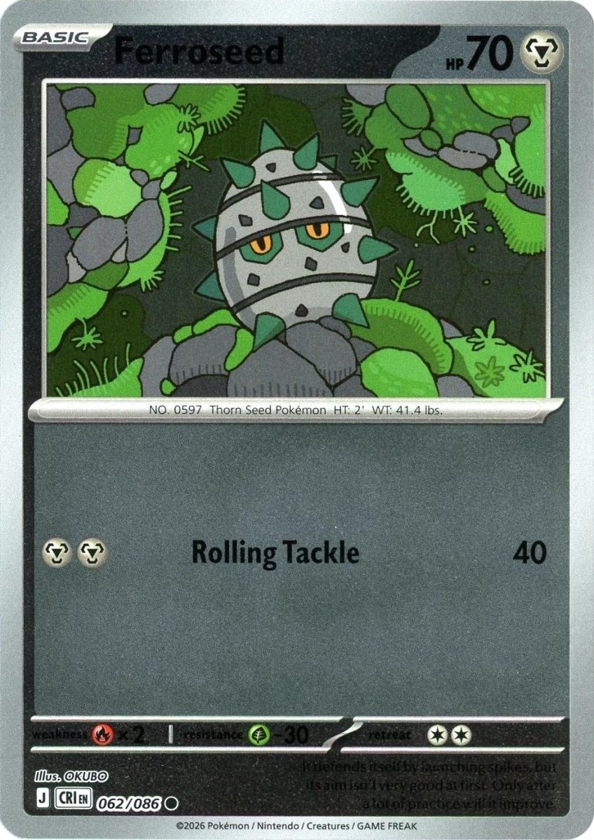 Ferroseed [Reverse Holo] 62 Pokemon Chaos Rising by Moe‘s Vault on MYNTED