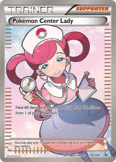 Pokemon Center Lady (105 Full Art) - Flashfire - UR 105 - English