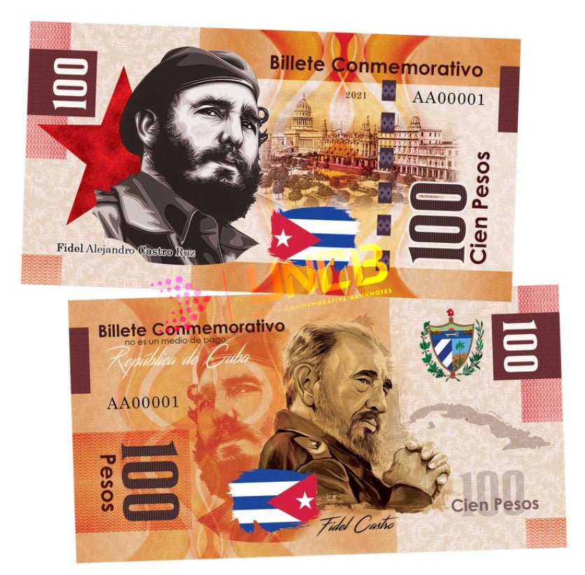 Fidel Castro 100 Pesos UNCB banknote by UNCB on MYNTED