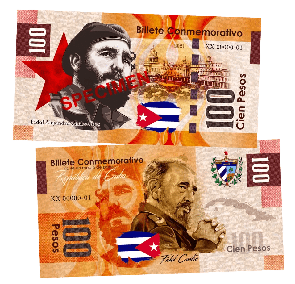 Fidel Castro - SPECIMEN 100 Pesos UNCB banknote by UNCB on MYNTED