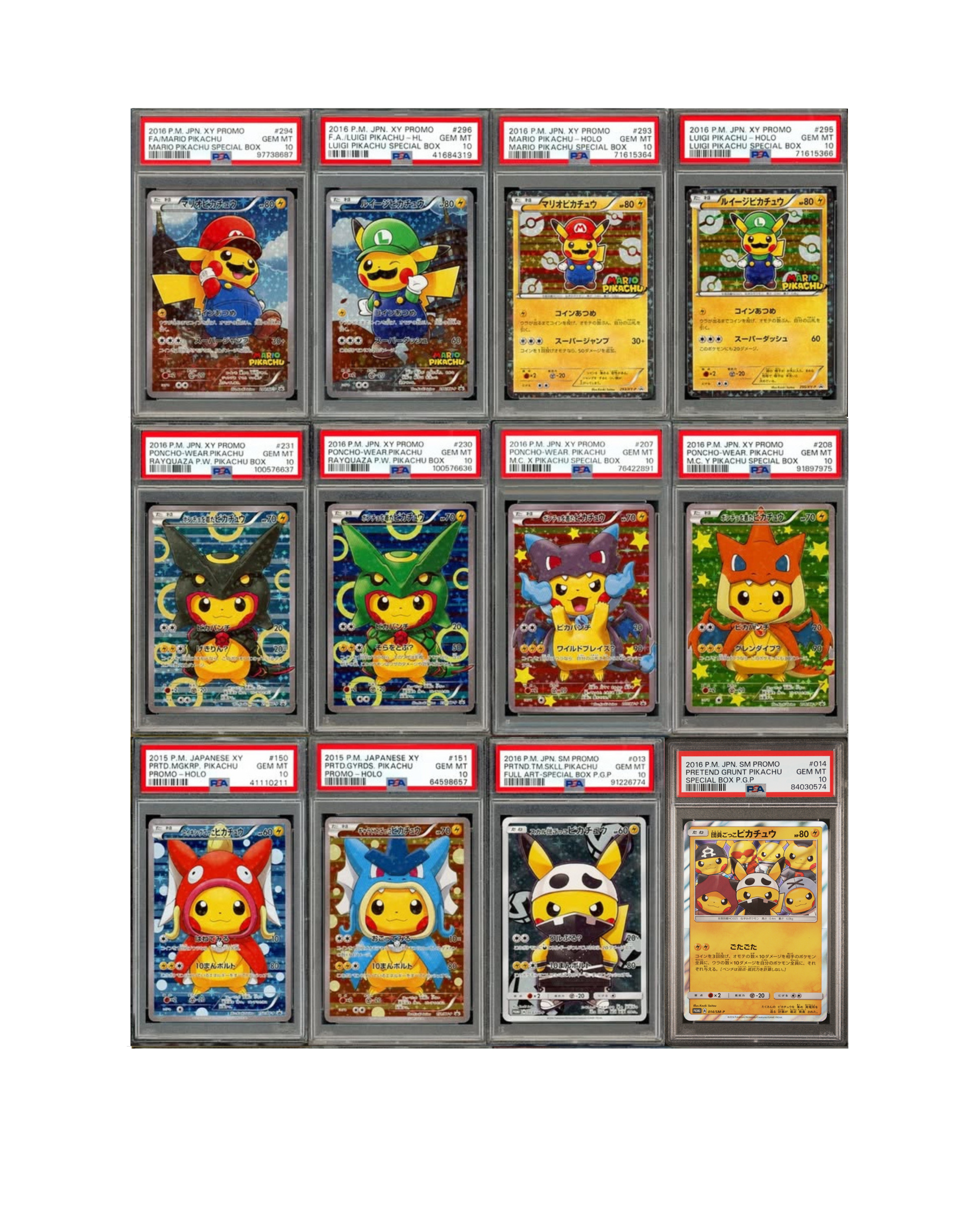 PSA 10 Set - Complete Poncho Pikachu
