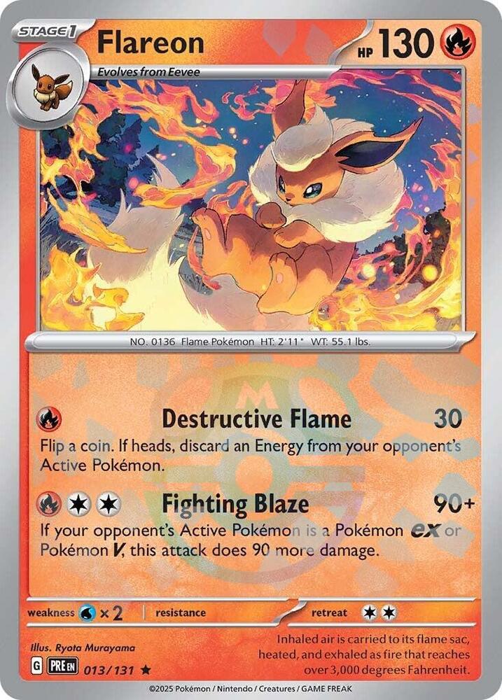 Flareon - 013/131 (Master Ball Pattern) - SV: Prismatic Evolutions (PRE) by SAFAQATI on MYNTED