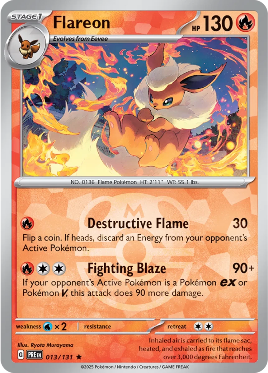 Flareon (Master Ball Pattern) Prismatic Evolutions Rare 013/131 by PokeGrails on MYNTED
