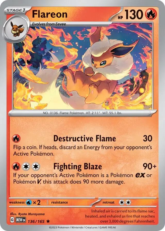 Flareon SV: 151 Rare • 136/165 Holofoil by Shark Pop Culture on MYNTED