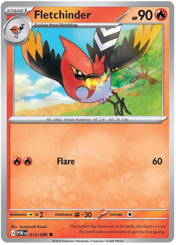 Fletchinder 013/088 Common | Mega Evolution – Perfect Order by Worth the XP on MYNTED