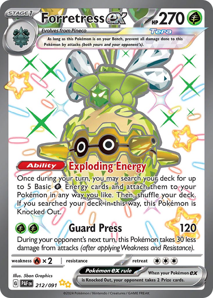 Forretress ex · Paldean Fates (PAF) · 212/091 by PokeMarsi on MYNTED