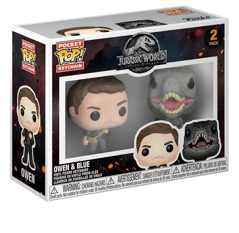 Funko Pocket POP! Jurassic World - Owen & Blue, 2 Pack Keychain by POPs N Collectibles on MYNTED