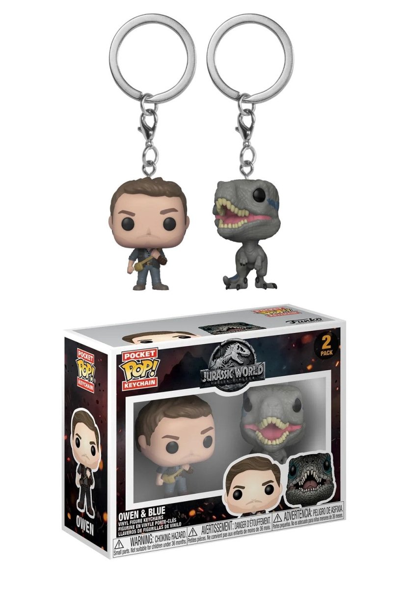 Funko Pocket POP! Jurassic World - Owen & Blue, 2 Pack Keychain by POPs N Collectibles on MYNTED