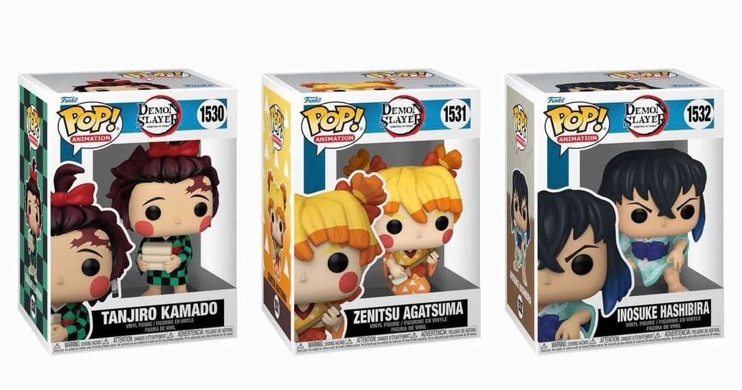 Funko Pop! Demon Slayer Tanjiro Kamado 1530 & ZENITSU AGATSUMA 1531 & INOSUKE HASHIBIRA 1532 set of 3 by Falconloot on MYNTED