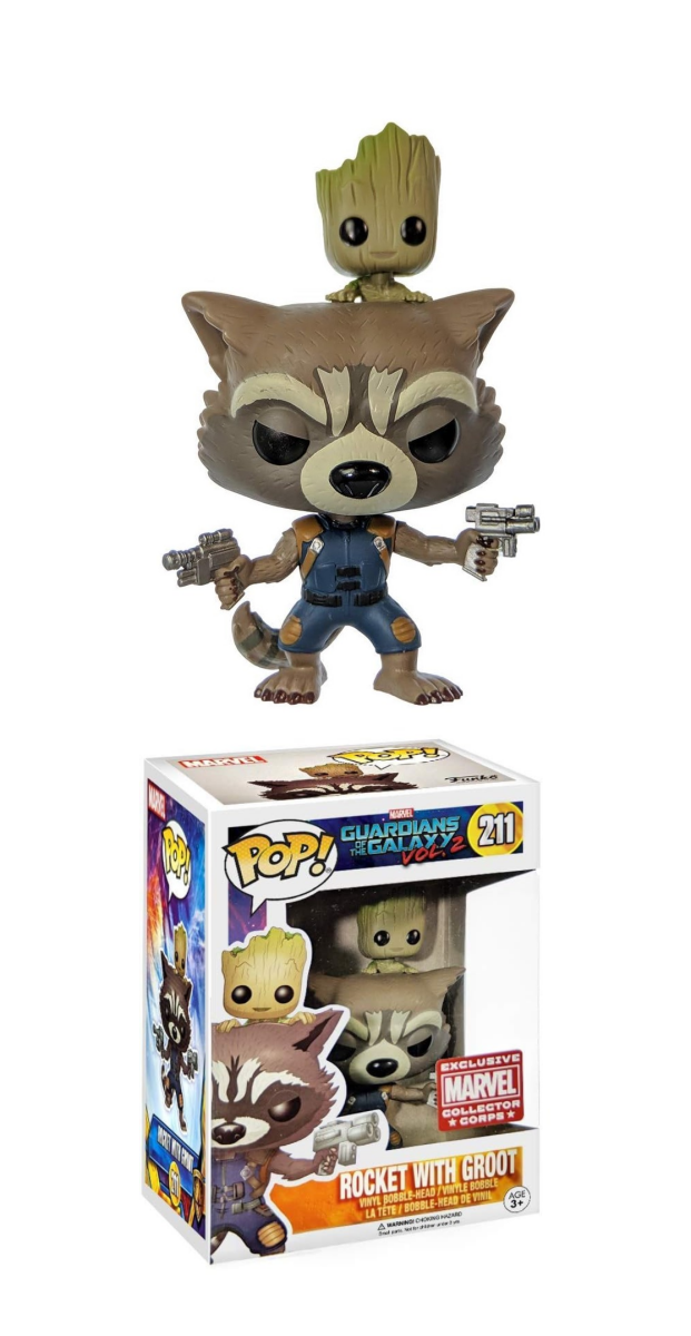 Funko Pop! Marvel: Guardians of the Galaxy Vol2: Rocket With Groot 211, Marvel Collector Corps Exclusive by POPs N Collectibles on MYNTED