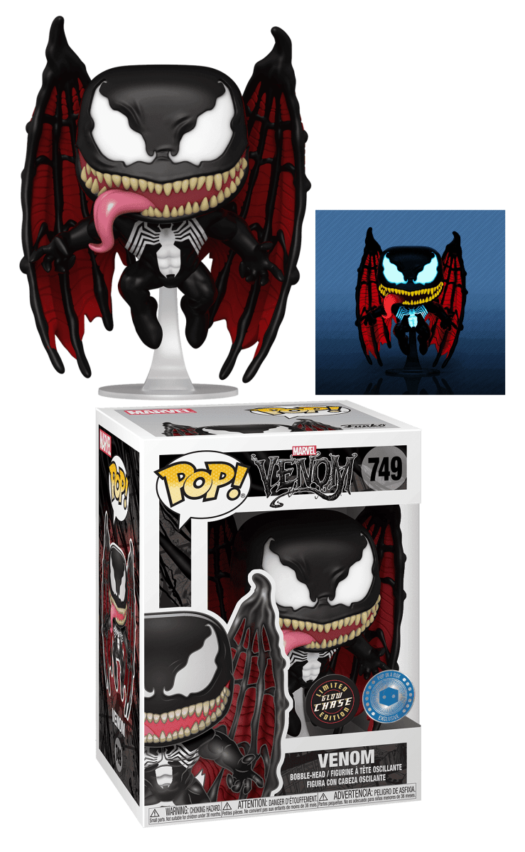 Funko POP! Marvel - Winged Venom (Chase Glow) 749, POP in a Box Exclusive by POPs N Collectibles on MYNTED