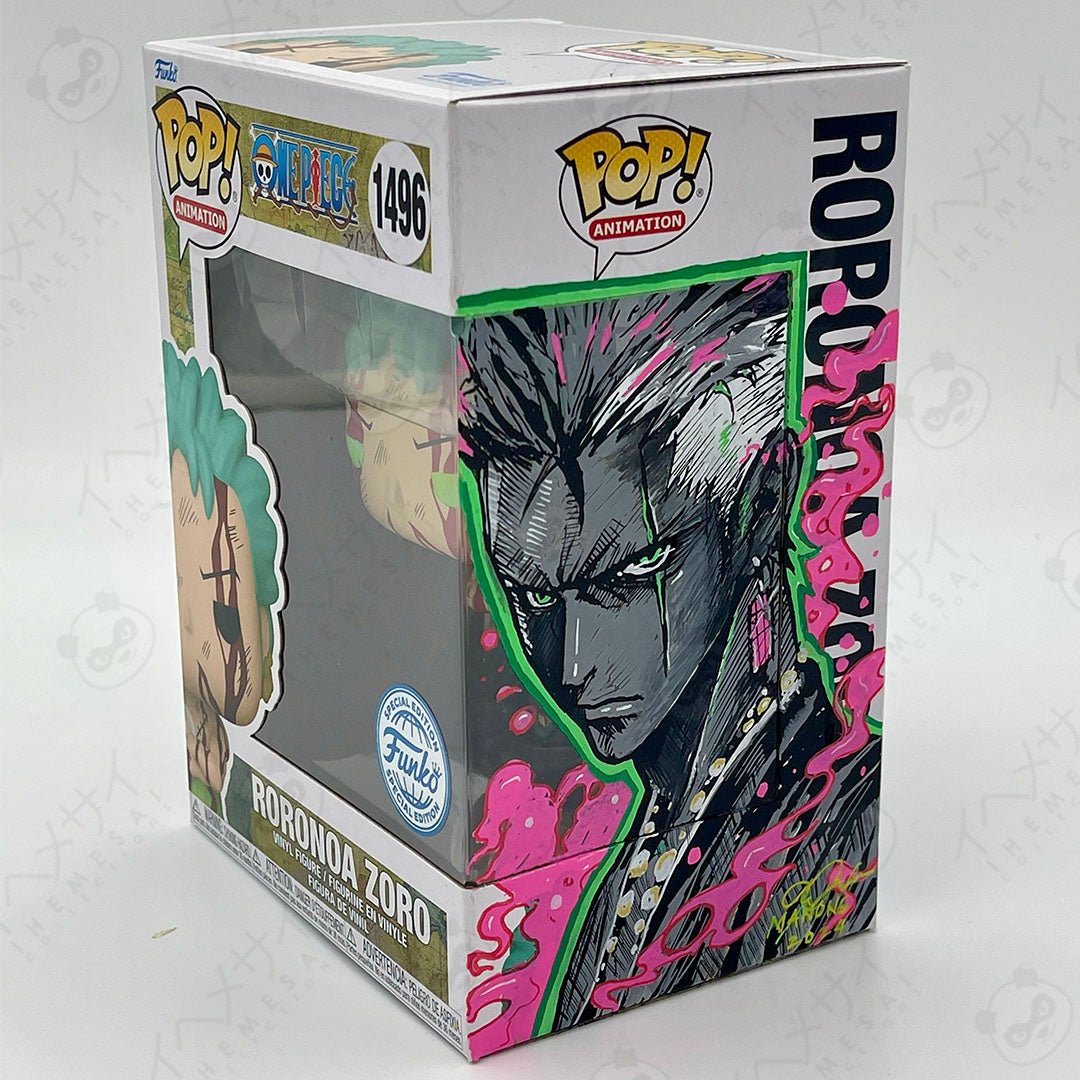 Funko Pop Roronoa Zoro 1496 One Piece Special Edition Custom Artwork Box by Ihemesai Collections on MYNTED