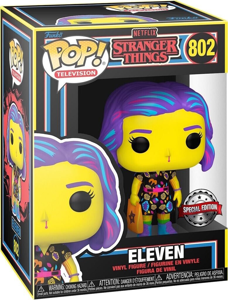 Funko POP! Stranger Things - Eleven Mall Outfit 802 (Blacklight), Special Edition Exclusive by POPs N Collectibles on MYNTED