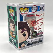 Funko Pop Tanjiro Kamado (Hinokami Kagura) 874 Glow Chase Special Edition Signed by Zach Aguilar by Ihemesai Collections on MYNTED