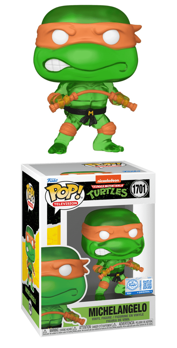 Funko POP! Television: Nickelodeon - TMNT Michelangelo 1701 (Tranluscent Green), Special Edition Exclusive by POPs N Collectibles on MYNTED