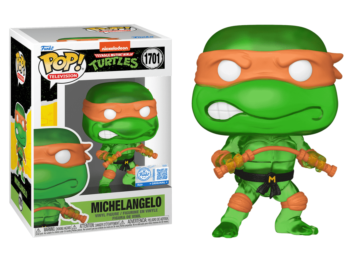 Funko POP! Television: Nickelodeon - TMNT Michelangelo 1701 (Tranluscent Green), Special Edition Exclusive by POPs N Collectibles on MYNTED