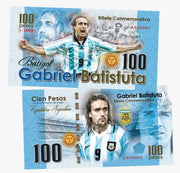 Gabriel Batistuta 100 Pesos UNCB banknote by UNCB on MYNTED