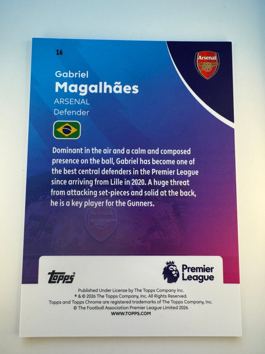 Gabriel Magalhães Pineapple Refractor — 2026 Topps Chrome Premier League — Arsenal by KitRoom Cards on MYNTED
