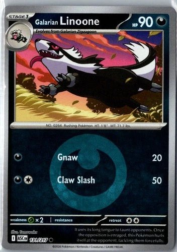 Galarian Linoone 131/217 - Ascended Heroes - Energy Symbol Pattern by Light Collectibles on MYNTED