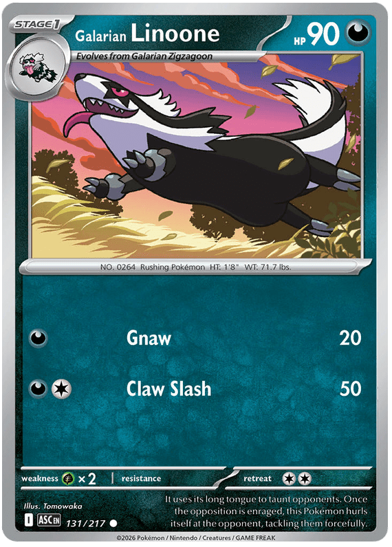 Galarian Linoone 131/217 Common | Mega Evolution – Ascended Heroes by Worth the XP on MYNTED