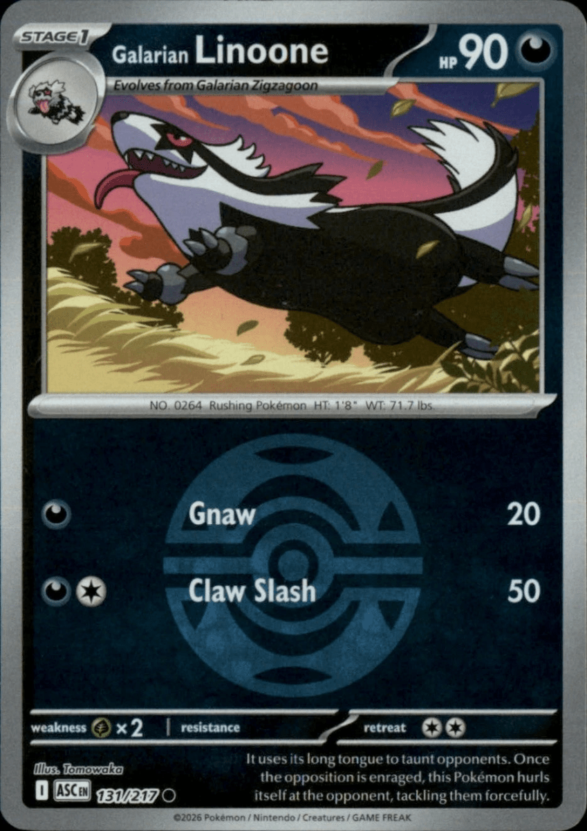 Galarian Linoone - 131/217 (Dusk Ball) - ME: Ascended Heroes (ASC) by SAFAQATI on MYNTED