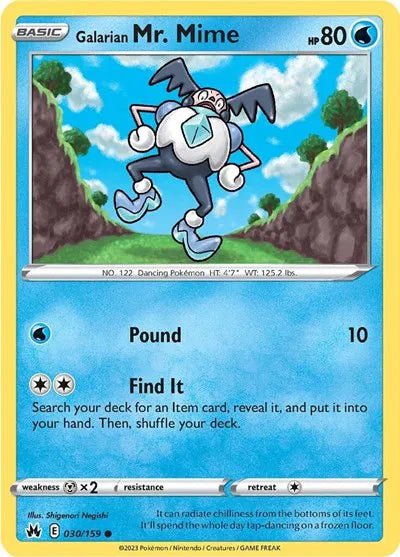 Galarian Mr. Mime 030/159 · Normal (Crown Zenith) by The Archive Stop on MYNTED