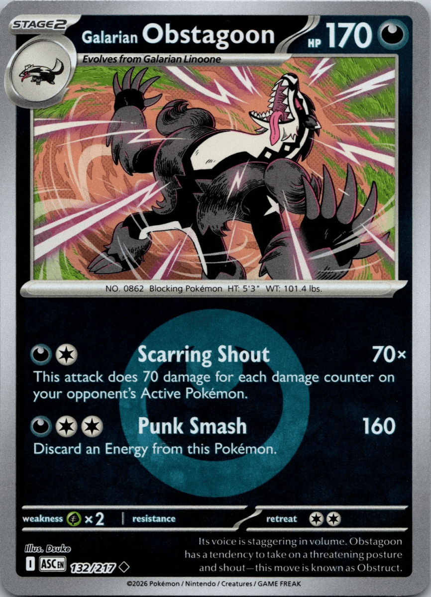Galarian Obstagoon - 132/217 (Energy Symbol Pattern) - ME: Ascended Heroes (ASC) by SAFAQATI on MYNTED