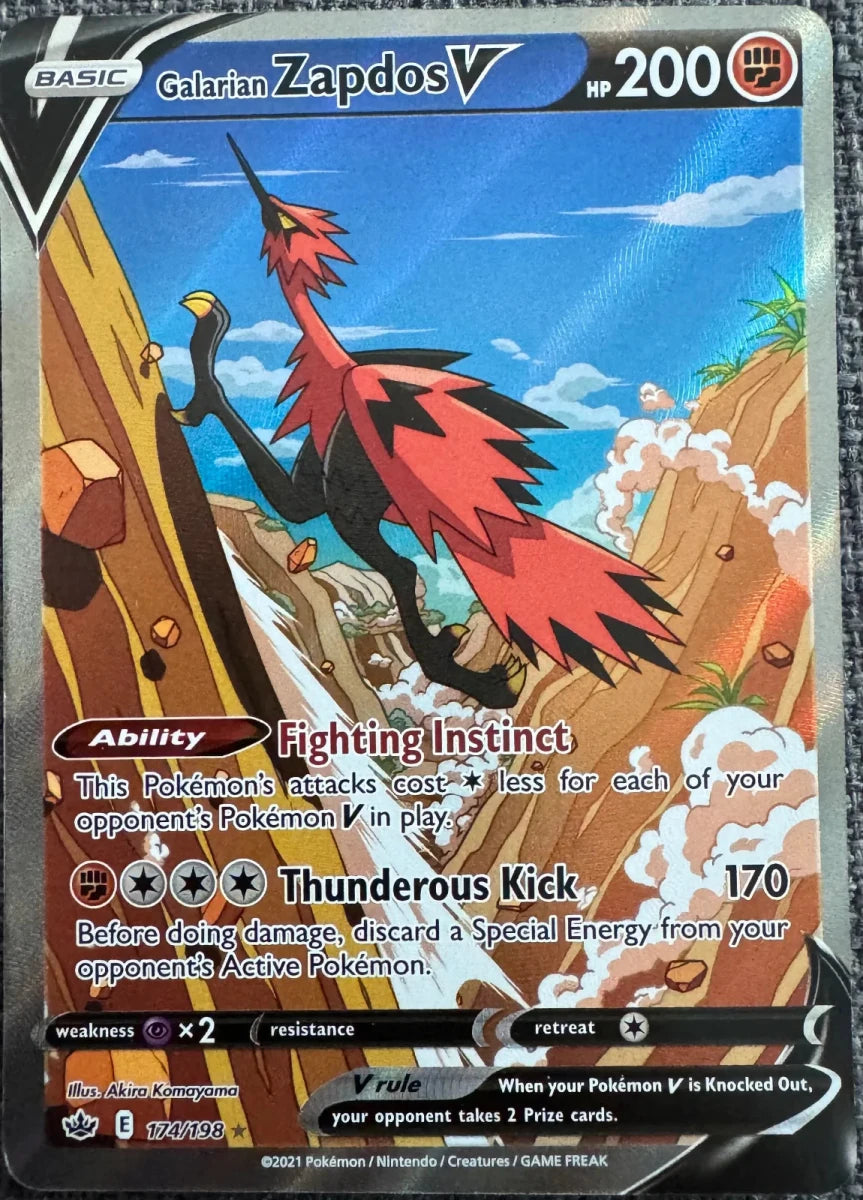 Galarian Zapdos V (Alternate Full Art) 174/198 (Chilling Reign) by Devastation Collectibles on MYNTED