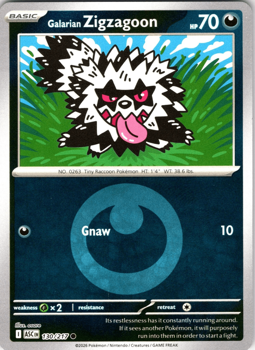 Galarian Zigzagoon - 130/217 (Energy Symbol Pattern) - ME: Ascended Heroes (ASC) by SAFAQATI on MYNTED