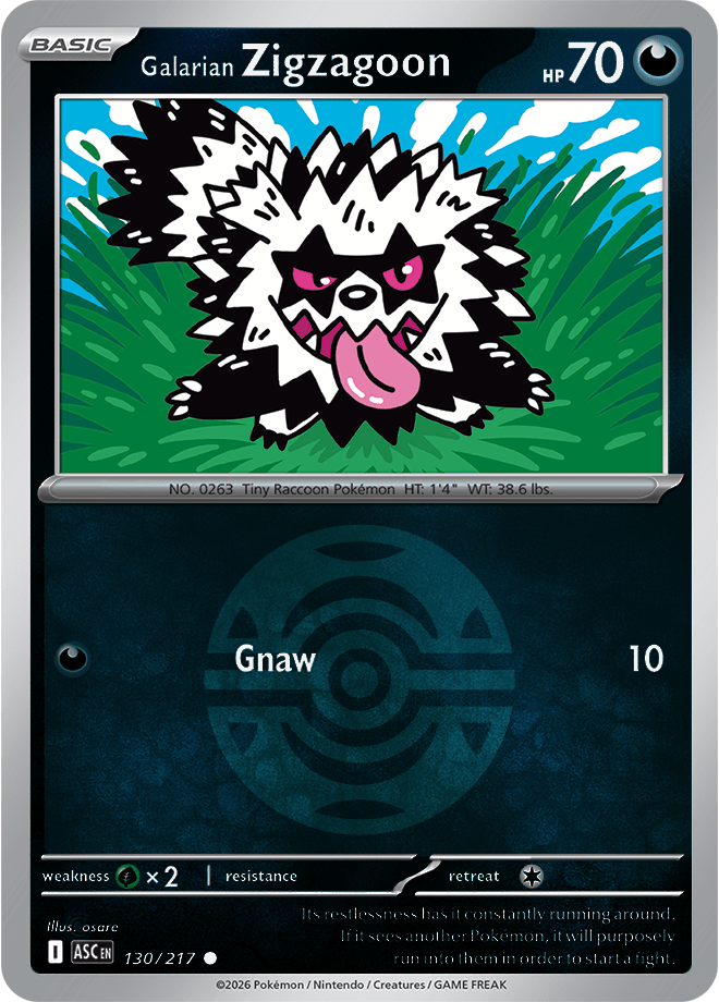 Galarian Zigzagoon (Dusk Ball) 130/217 Reverse Holo | Mega Evolution – Ascended Heroes by Worth the XP on MYNTED